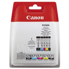 Original Canon PGI-570 CLI 571 (0372C004) Ink cartridge multi pack, 15ml + 4x7ml, Pack qty 5 Image