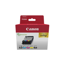 0372C006 | Multipack of Canon PGI-570/CL-571 inks, 5 pc(s),  Black, Black, Cyan, Magenta, Yellow, with security tag Image